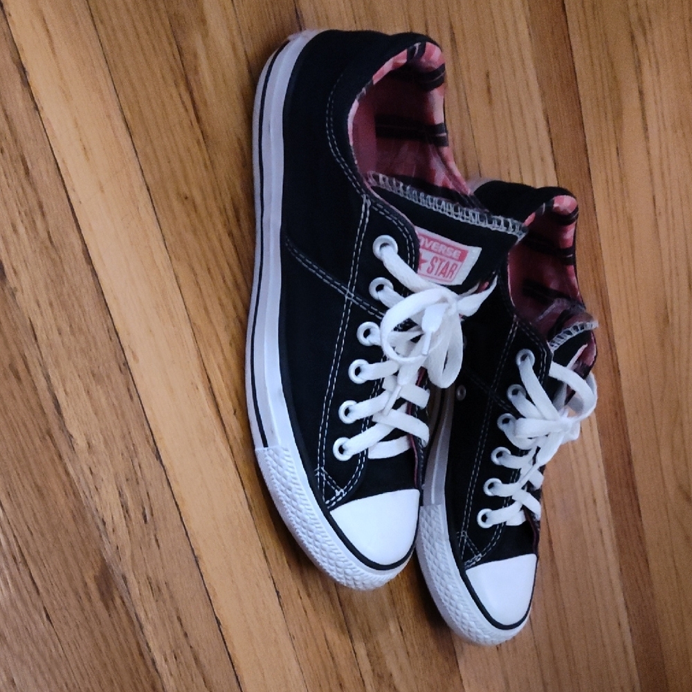 Converse Women's Black and White All Star Sneakers - Picture 2 of 7